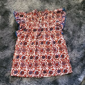 House of Harlow 1960 Smocked Cap Sleeve Top